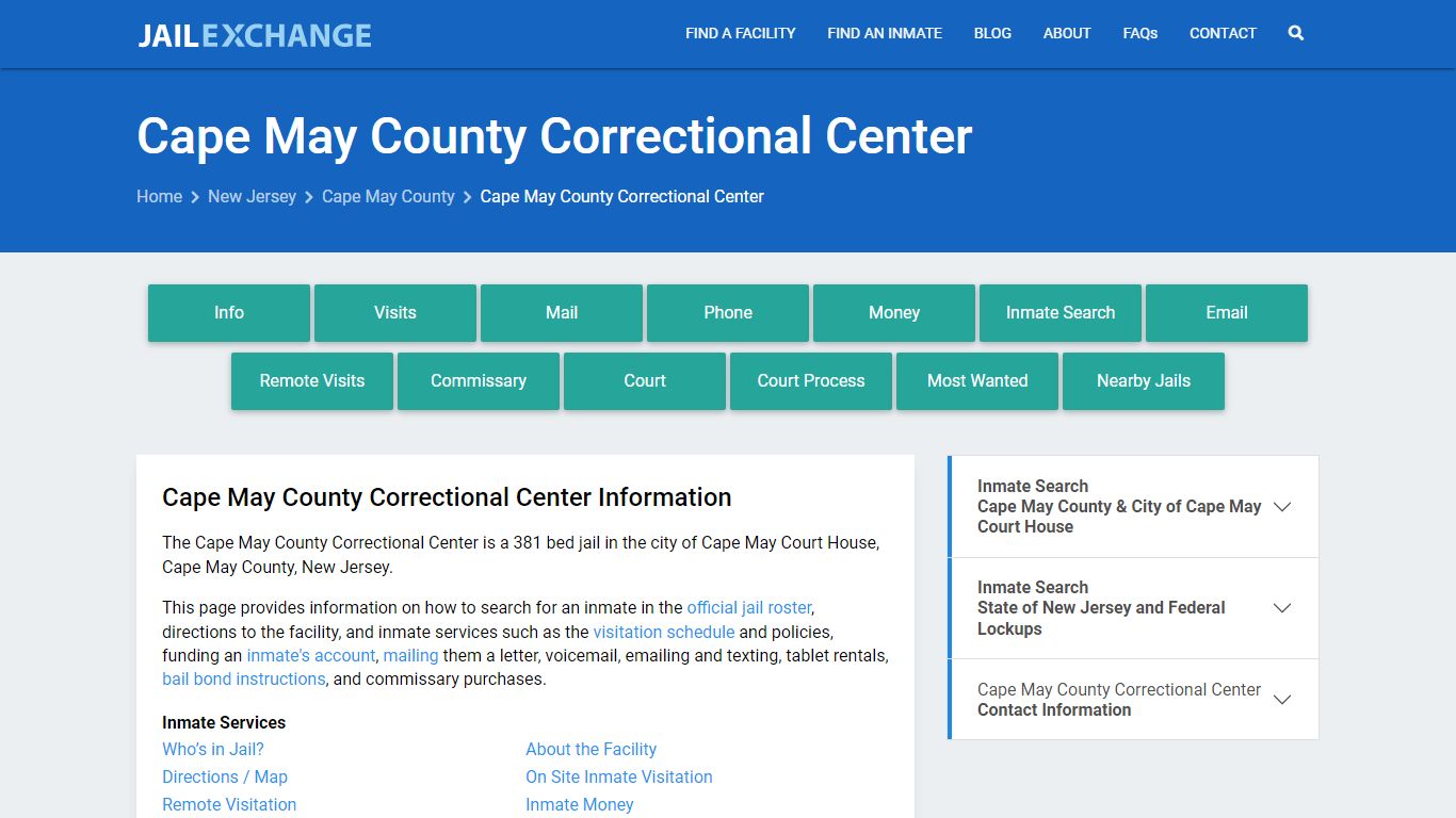 Cape May County Jail NJ | Booking, Visiting, Calls, Phone